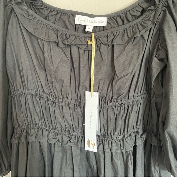 House of Harlow | Puff Sleeve Black Mini Dress NWT, medium - Picture 5 of 15